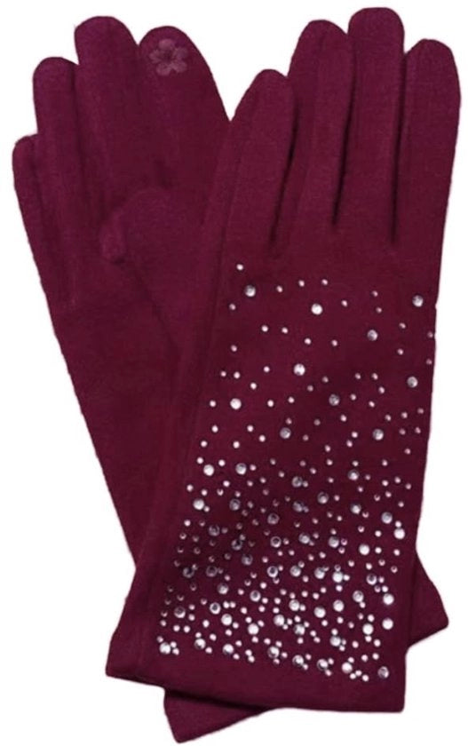 Guanti invernali per donne - Guanti spessi e caldi - Touchscreen - Guanti retrò - Guanti termici per outdoor - Lunghezza 22,5 cm