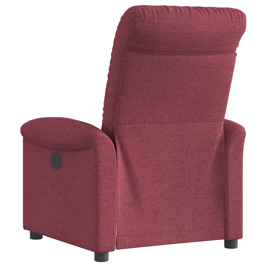 Poltrona | Sedia Relax Elettrica Reclinabile Rosso Vino in Tessuto