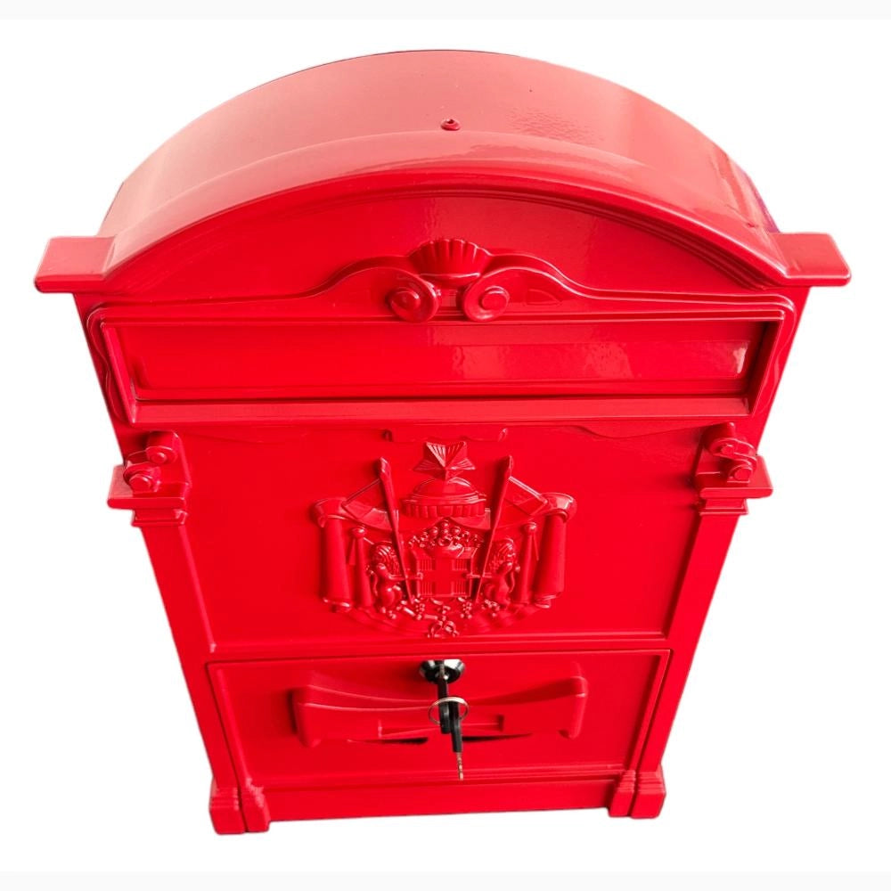 Cassetta Postale Portariviste in alluminio 255x88x405H cm Classico Colore Rosso