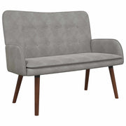 Divano | Divano da soggiorno | Sofa a Due Posti Grigio chiaro 115 x 61 x 87 cm Velluto