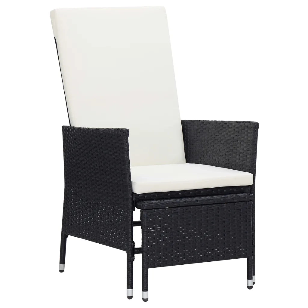 Set Divani da Giardino 2 pz | Set Salotto da Giardino con Cuscini in Polyrattan Nero
