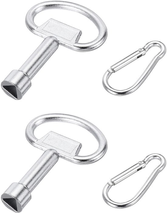 Chiave a L - Triangolare - Duraturo - Argento - Adatta per Scatole Elettriche e Contenitori Rifiuti - Argento