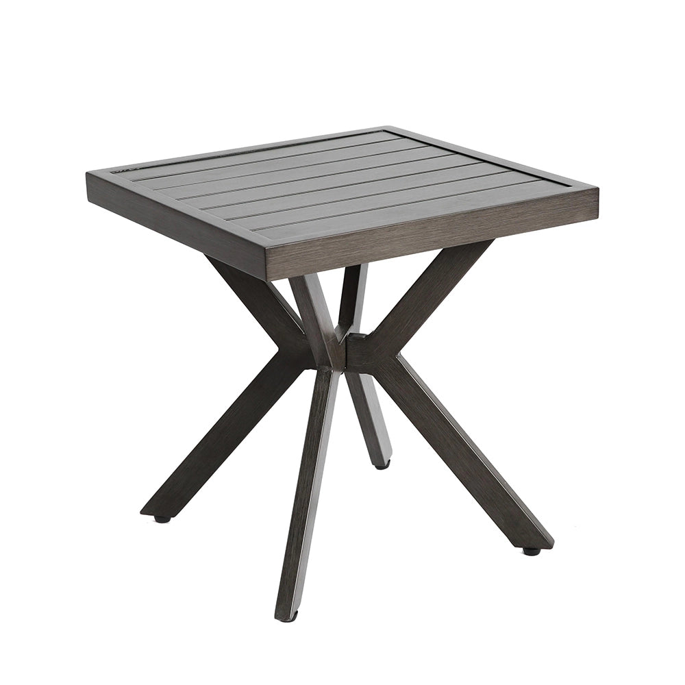 Tavolino da esterno quadrato in alluminio - Xylo - Grigio scuro resistente alle intemperie facile da pulire