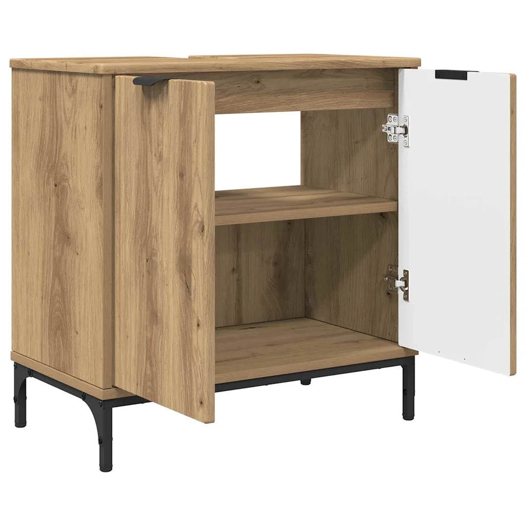 Set di mobili per il bagno con porta 2 pcs Rovere artigianale