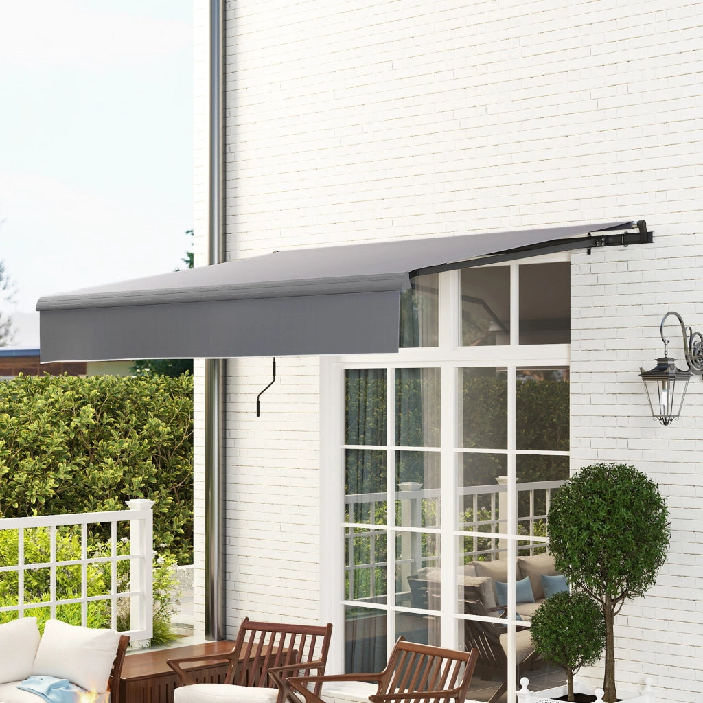 Tenda da giardino retrattile manuale ¨C zephmum ¨C grigio 295x200 cm