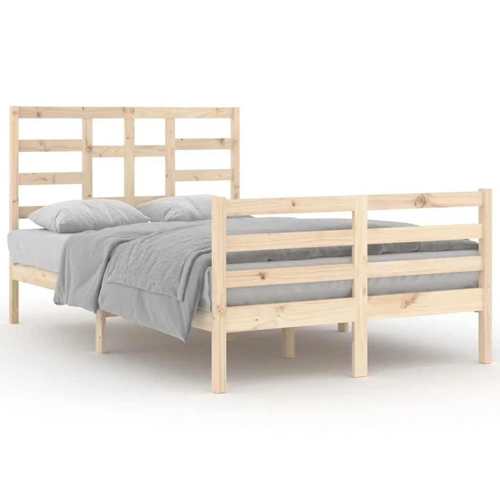 Giroletto senza Materasso-Struttura Letto Ambrato in Legno Massello 120x200 cm 706860