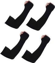 Due paia di guanti da sole compressi - copertura per tatuaggi - guanti da sole per uomo e donna - guanto sportivo - nero