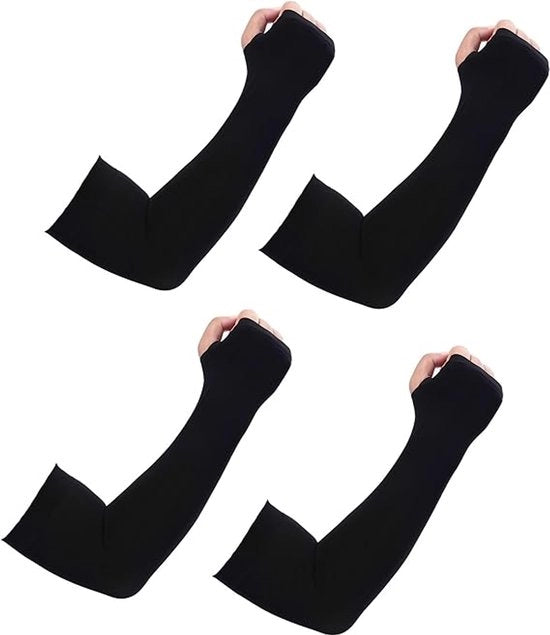 Due paia di guanti da sole compressi - copertura per tatuaggi - guanti da sole per uomo e donna - guanto sportivo - nero