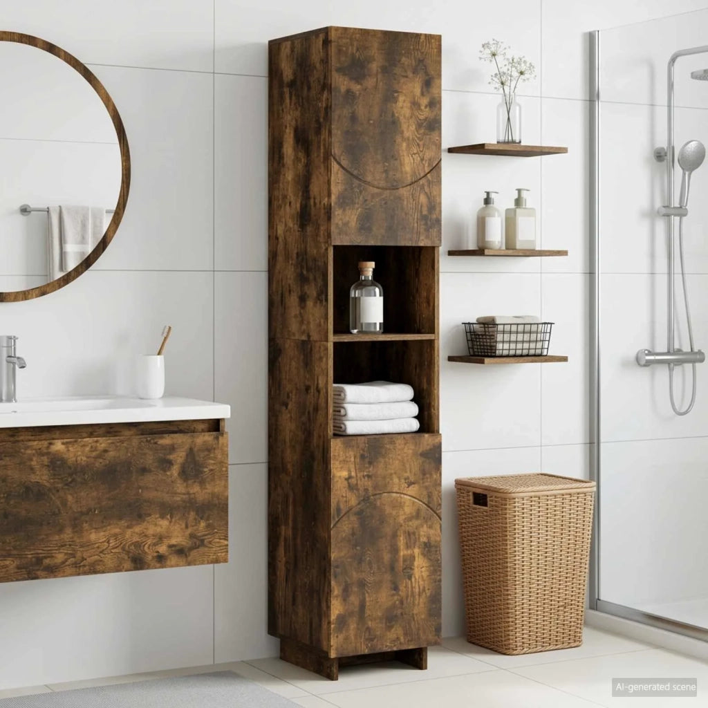 Mobile da bagno Rovere Fumo 36.5 x 38 x 180 cm 8011599