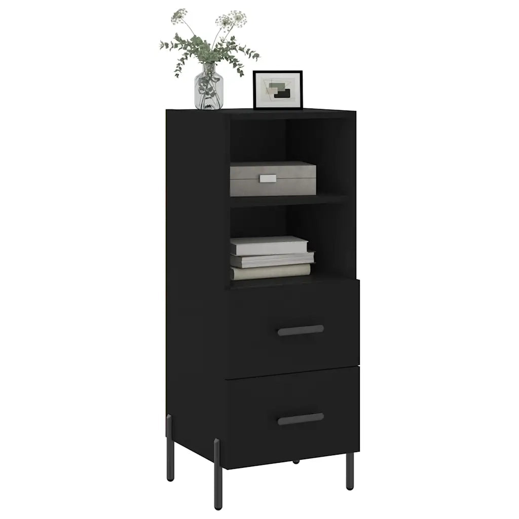 Credenza | Madia | Buffet da pranzo | Armadio da pranzo Nero 34,5x34x90 cm in Legno Multistrato