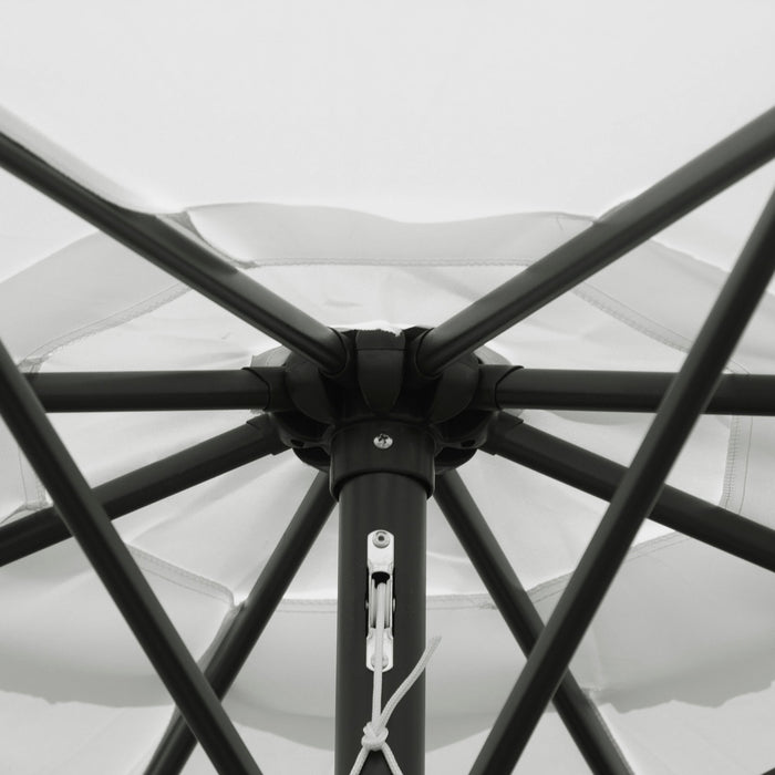 Ombrellone da Giardino Ø3m in Metallo e Poliestere Bianco
