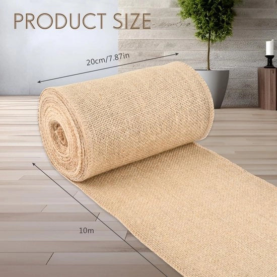 Telaio per tavola in juta 20 cm x 10 m - telaio per tavola in juta naturale per matrimoni e feste rurali - decorazione per tavola rustica