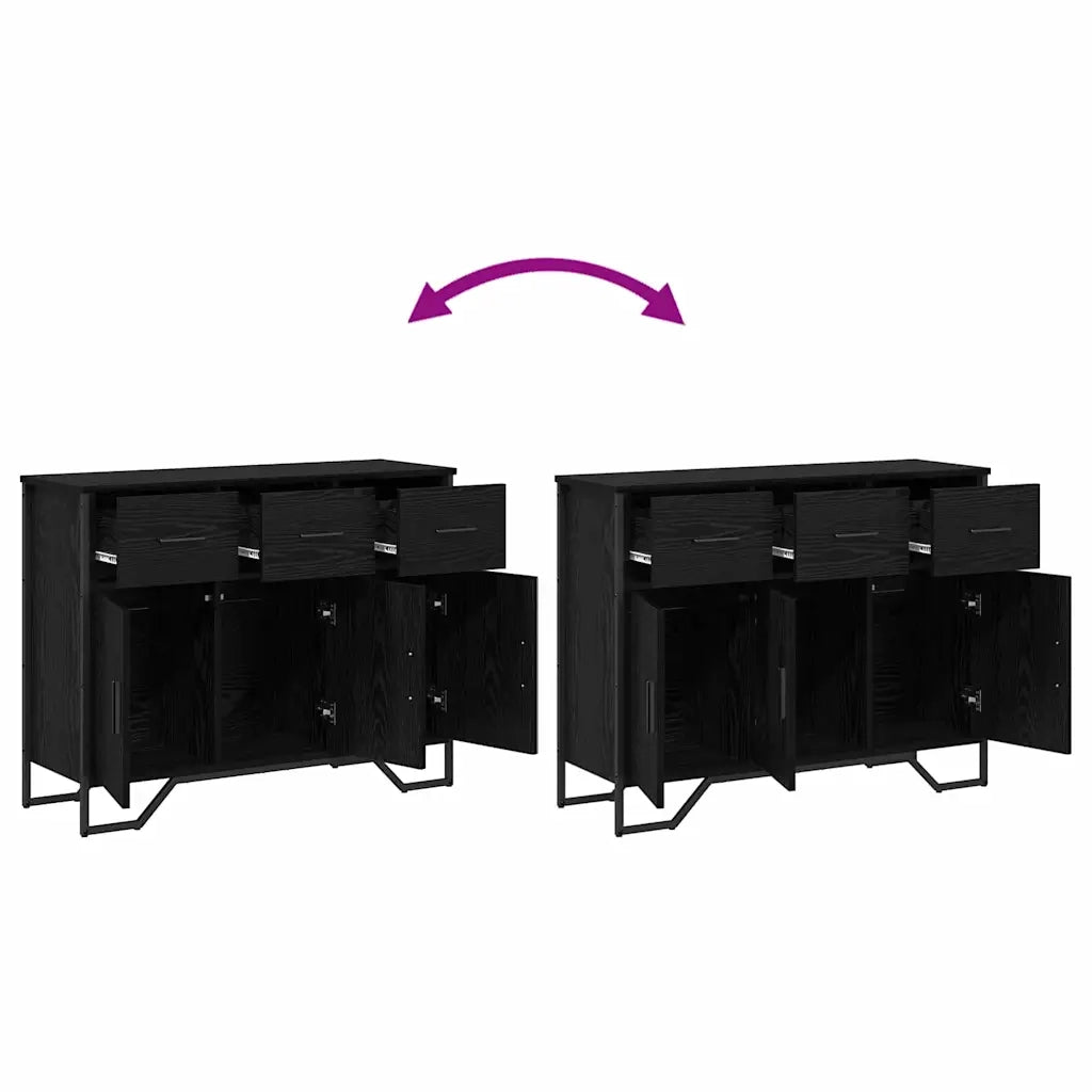 Credenza con cassetto Rovere Nero 97 x 32,5 x 74,5 cm 868778