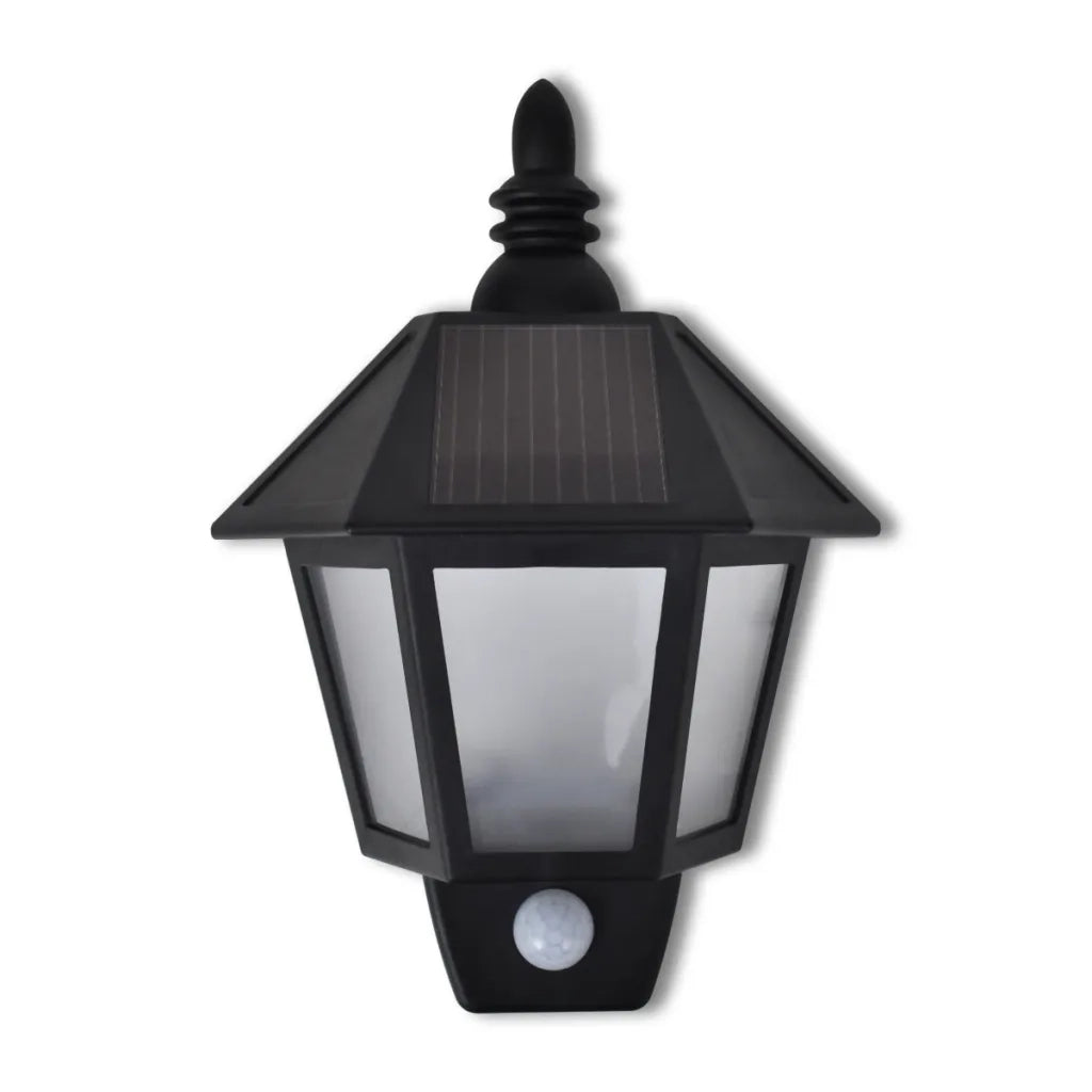 Set di 2 applique solari da parete con sensore di movimento per giardino 20 x 10 x 5 cm ABS nero 02_0046352