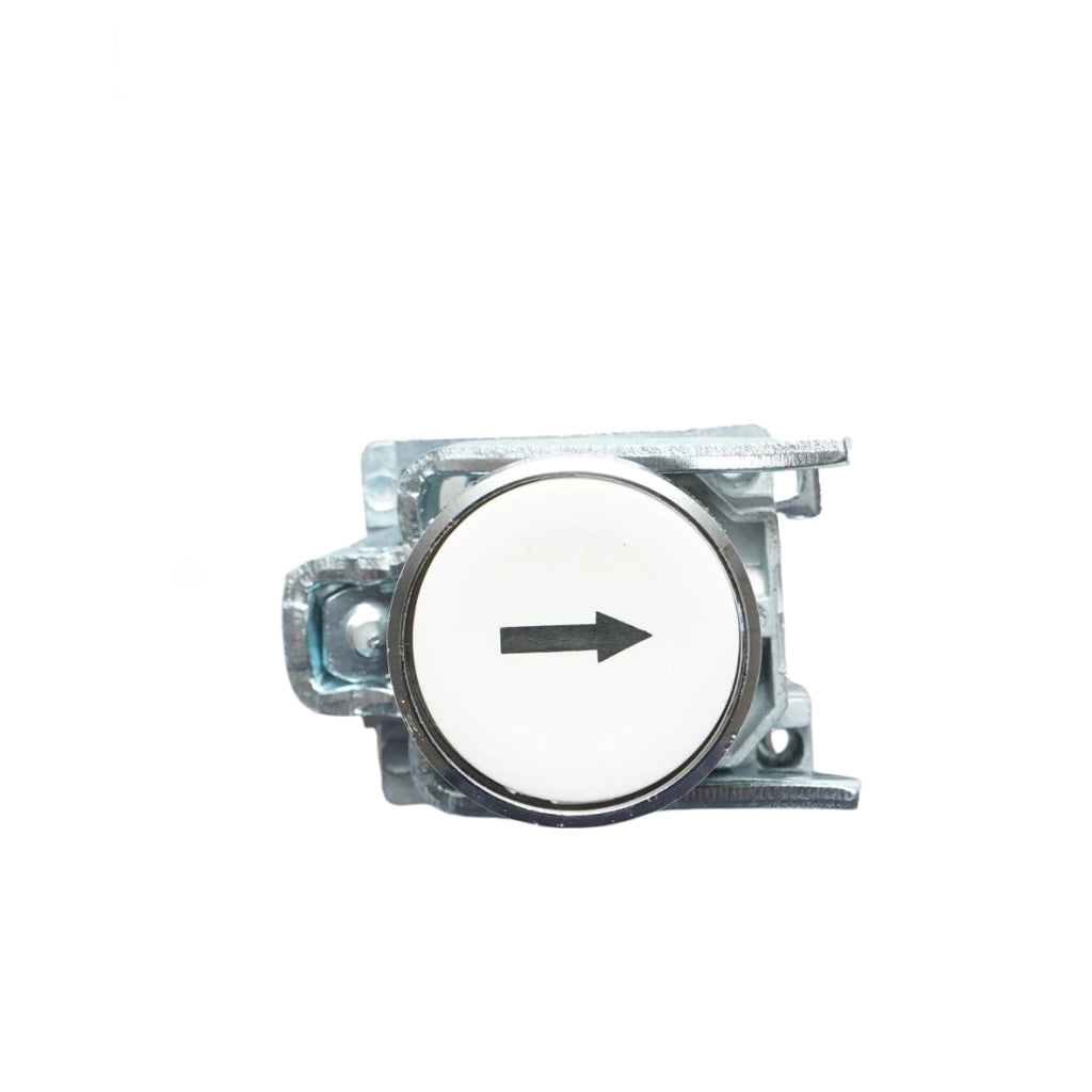 Pulsante bianco con ritorno e marcatura a freccia 1NO, 10A, TB4 Breckner Germany