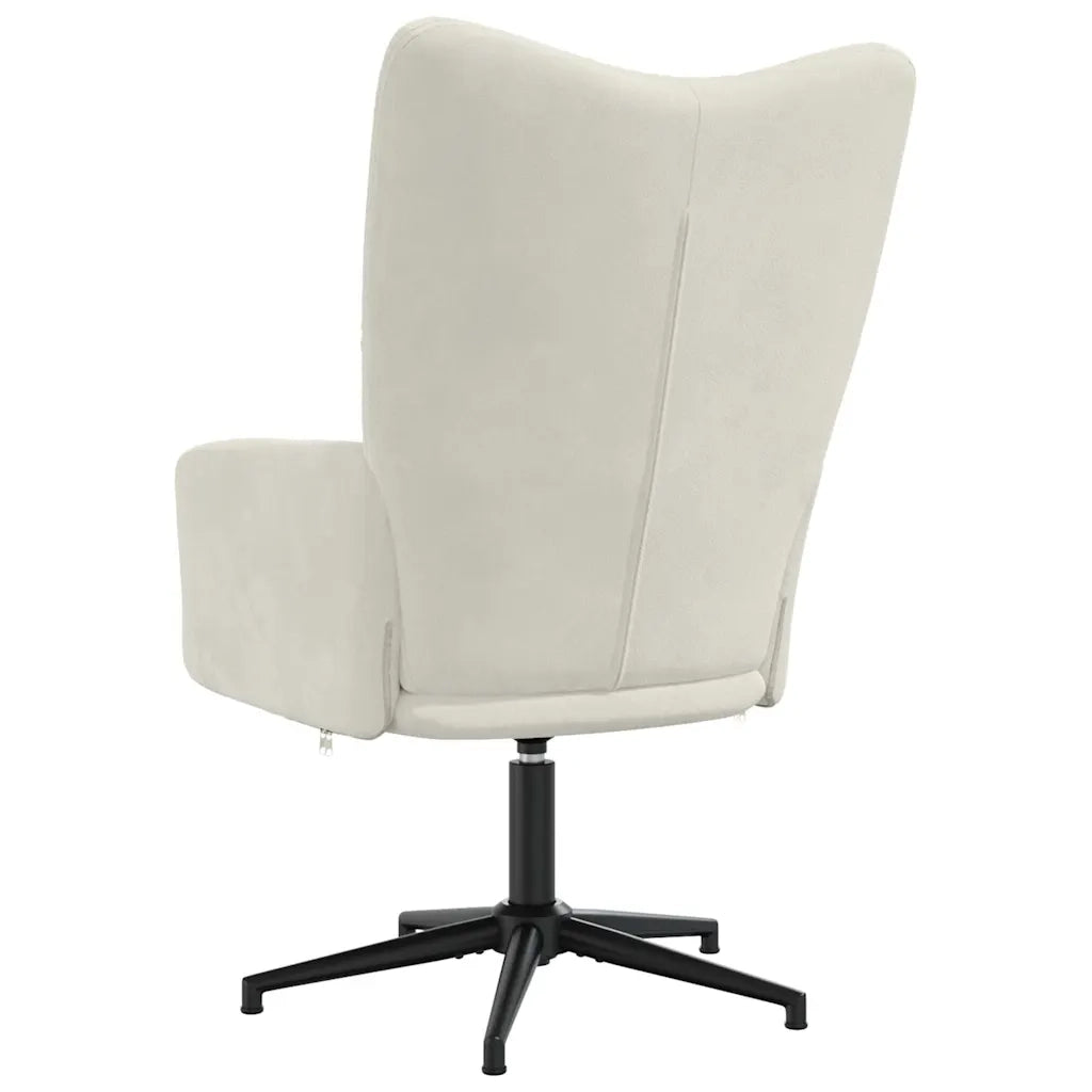 vidaXL Sedia Relax Bianco Crema Velluto