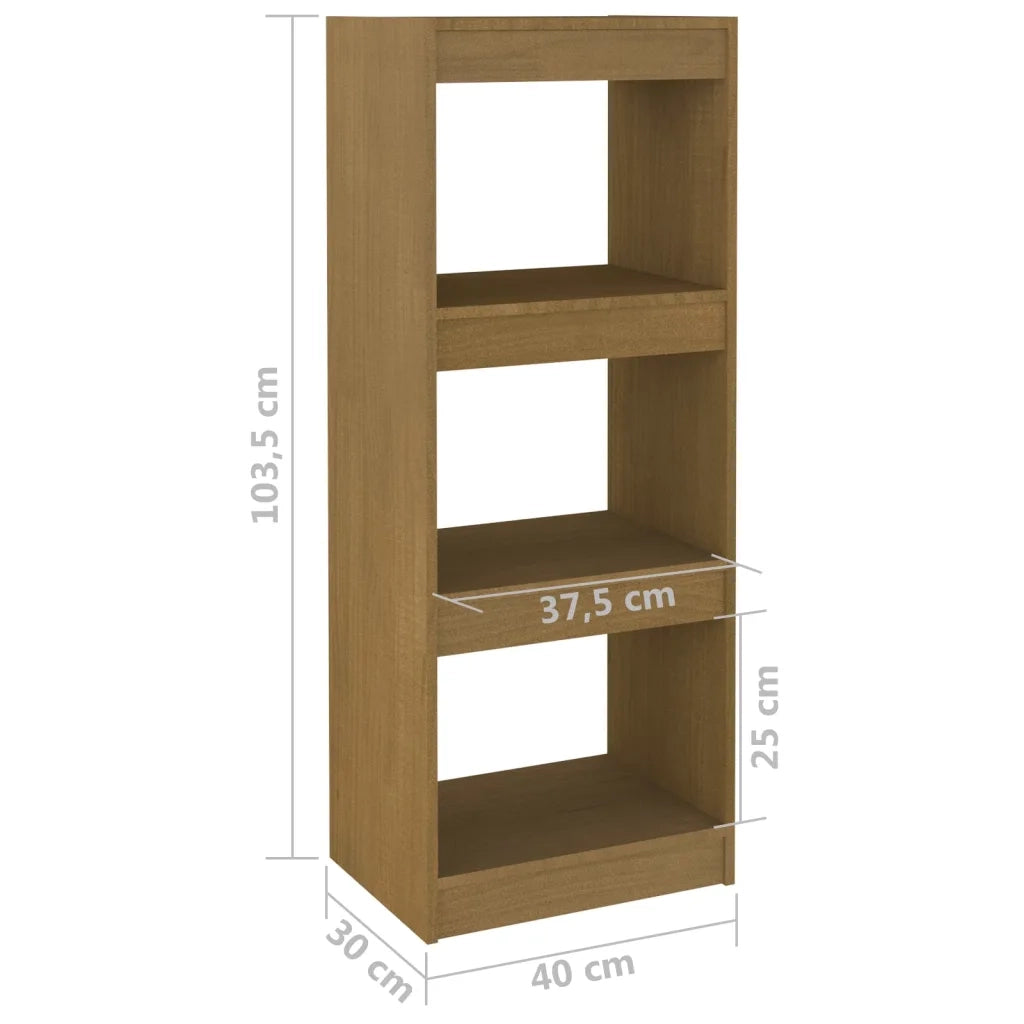 Libreria Divisorio-Scaffale per Libri-Mobile di Stoccaggio Ambra 40x30x103,5 cm in Massello di Pino