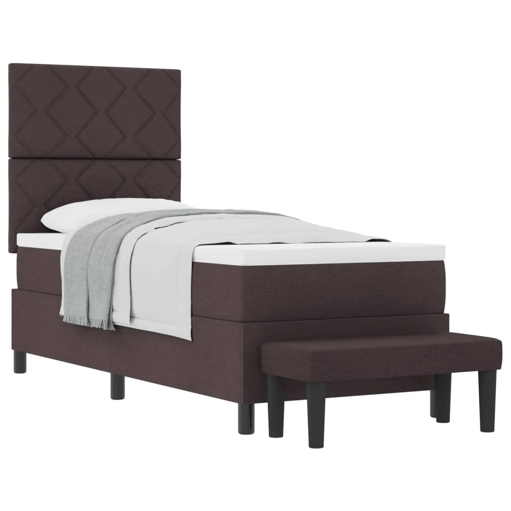 Letto a molle con testiera Marrone Scuro 80 x 200 cm Tessuto 3344103