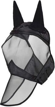 Capote per cavallo anti-zanzare, maschera anti-zanzare, protezione UV, schermo solare anti-insetti, per orecchie e naso, nero, 64*55*89cm