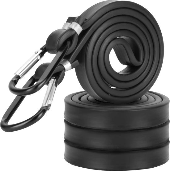 Cinture per bagagli con gancio - Fissaggio del carico - Con anelli di chiusura - 4 pezzi 110cm - Nero