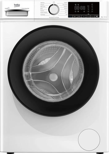 Beko b100 BMX8126DB 8kg classe A bianco, inverter 1200 giri, display XL, oblò nero, vapore