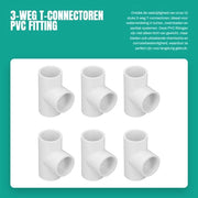 Connettore T da 12 pezzi - connettore a 3 vie - attacco PVC - distribuzione idrica - resistente alla corrosione - leggero - connettore di tubo