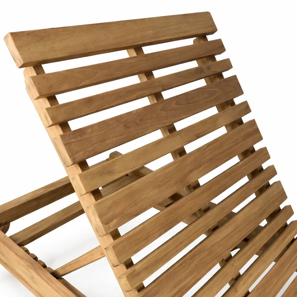 Lettino Prendisole con Schienale Regolabile in Legno Teak – Elafonisi