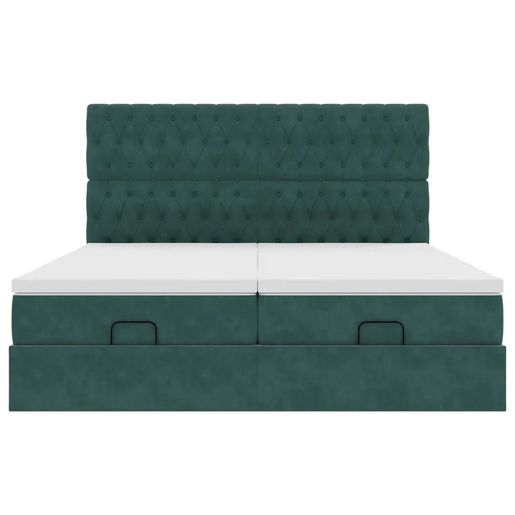 Struttura Letto Pouf con Materassi 200x200 cm Velluto 3314648