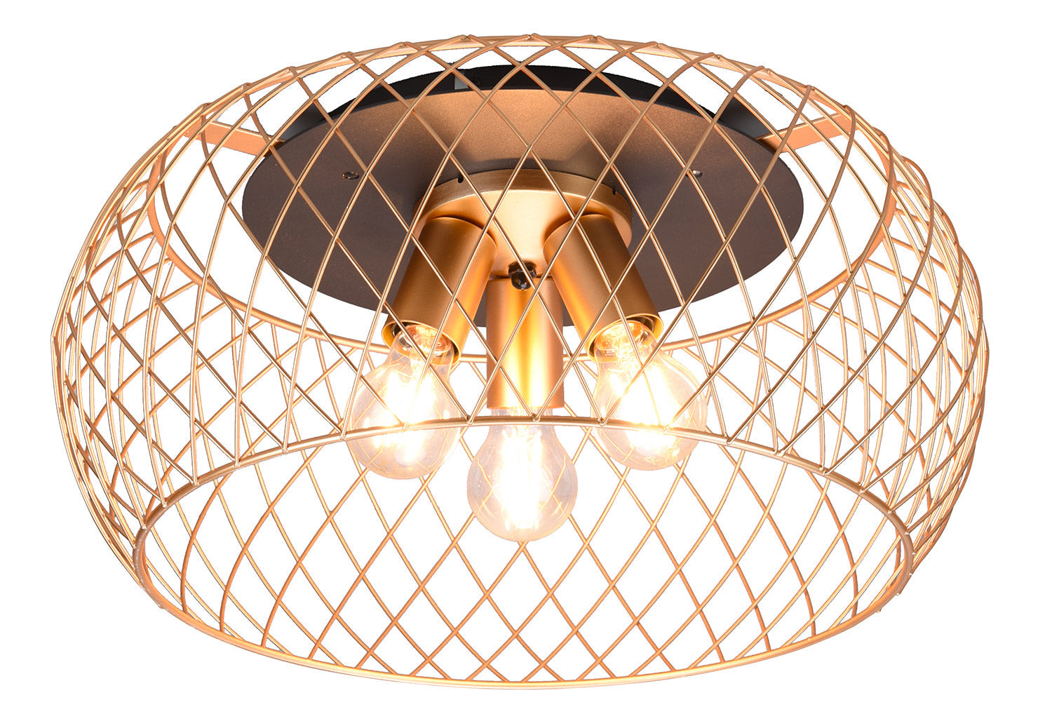 Plafoniera da Interno Attacco E27 in Metallo Ottone Opaco