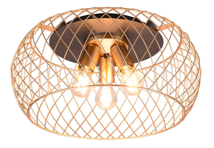 Plafoniera da Interno Attacco E27 in Metallo Ottone Opaco