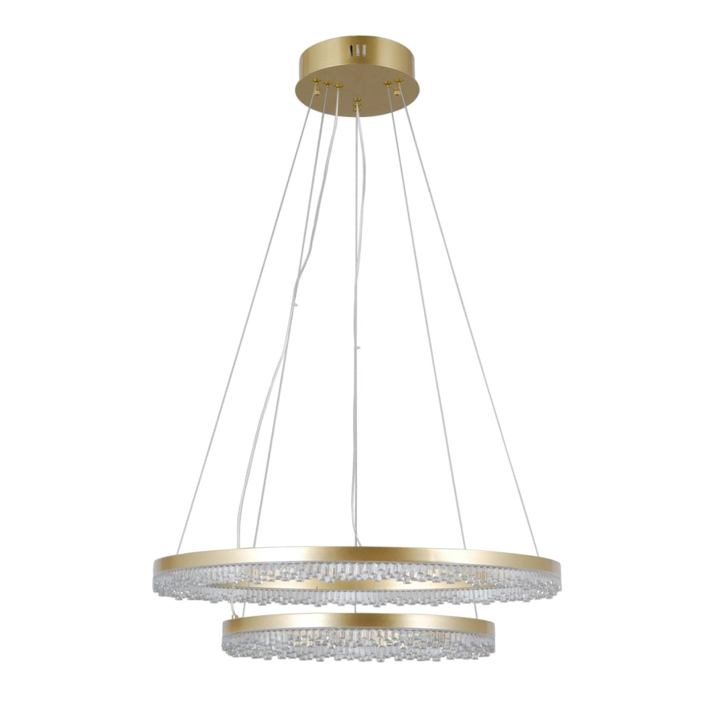 Lampada sospesa LED integrato Barlo 2 luci oro Italux