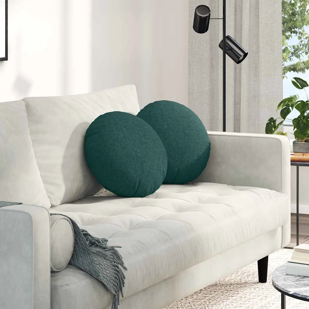 Cuscini per Seduta 2 pcs Verde Scuro Ø40 x 13 cm Tessuto