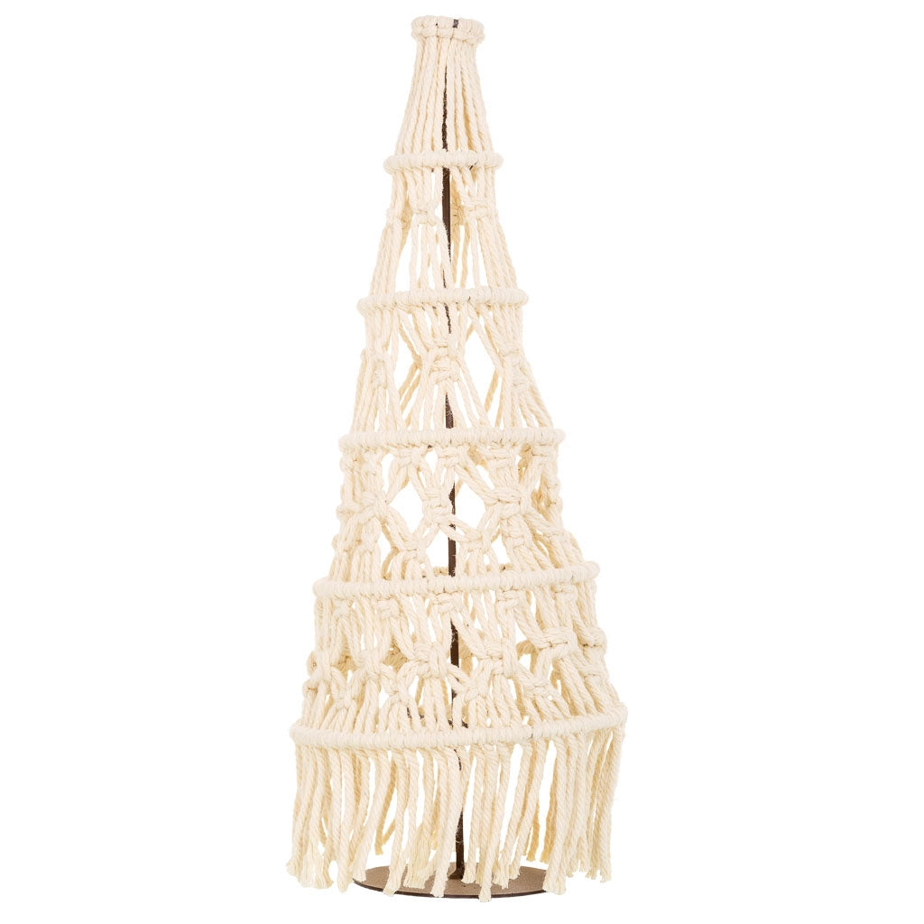 Albero decorativo in cotone intrecciato bianco d18x52h