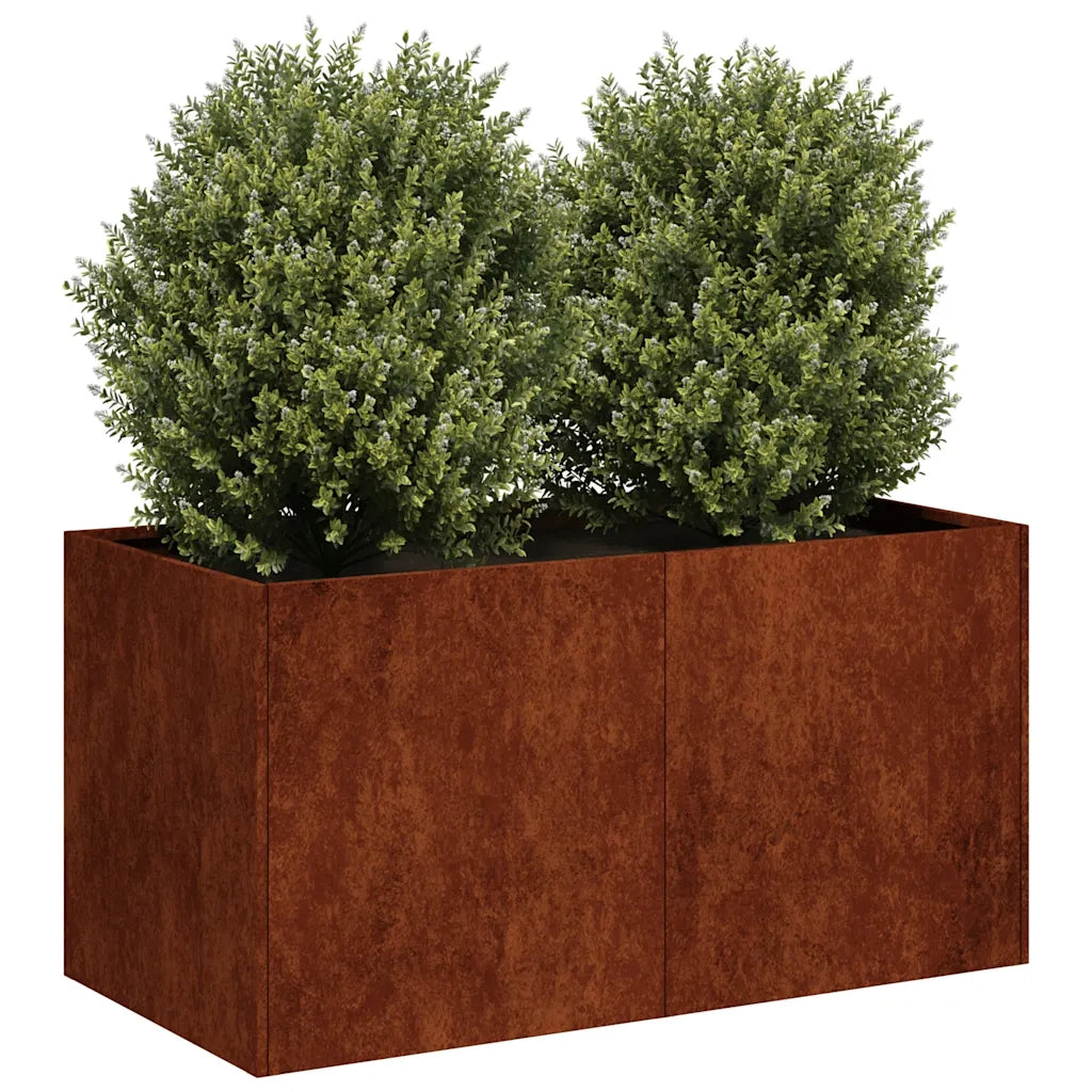Fioriera Arrugginita 80x40x40 cm in Acciaio Corten 860674