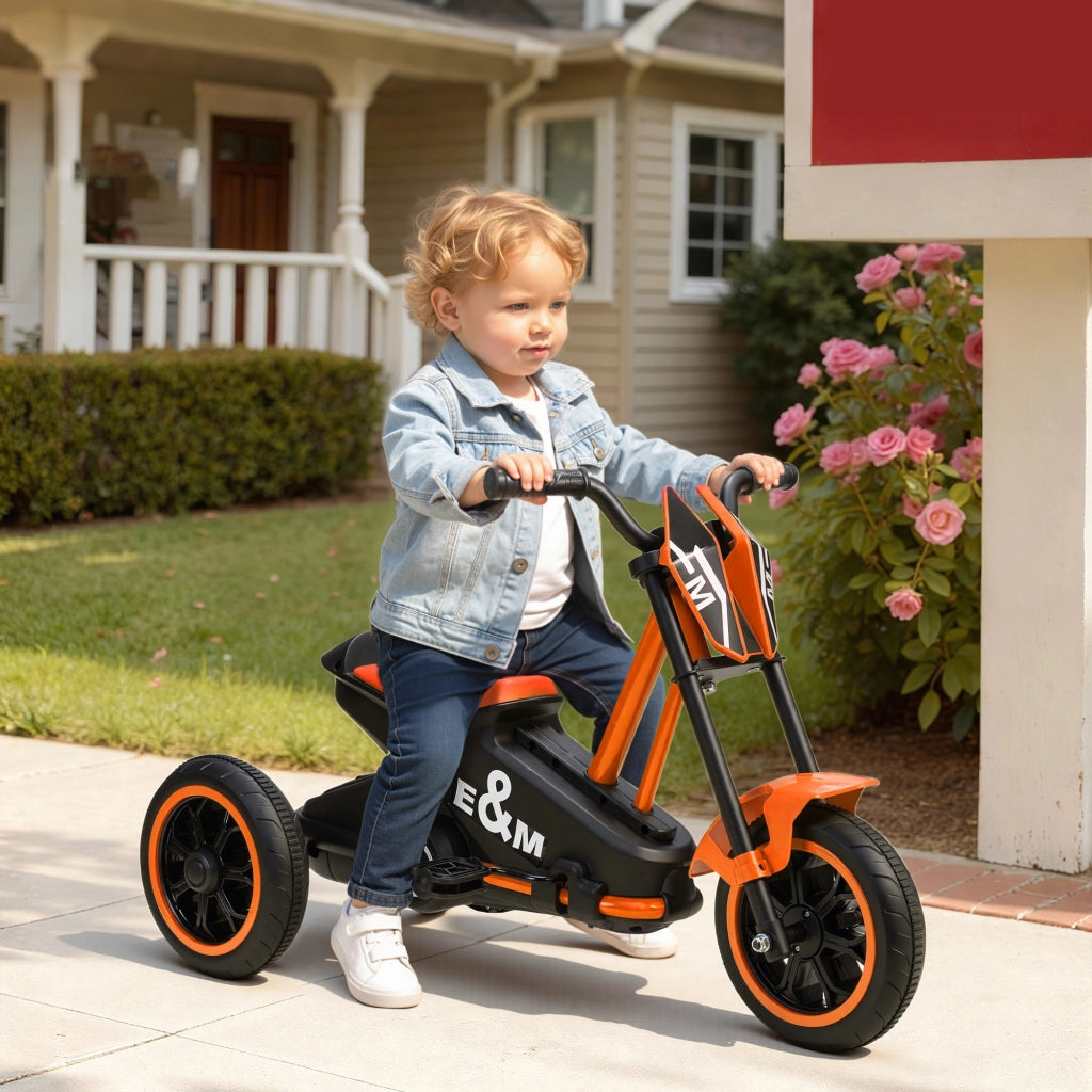 Triciclo Bambini ¨C zephmum ¨C Acciaio Arancione 79x44x50 cm