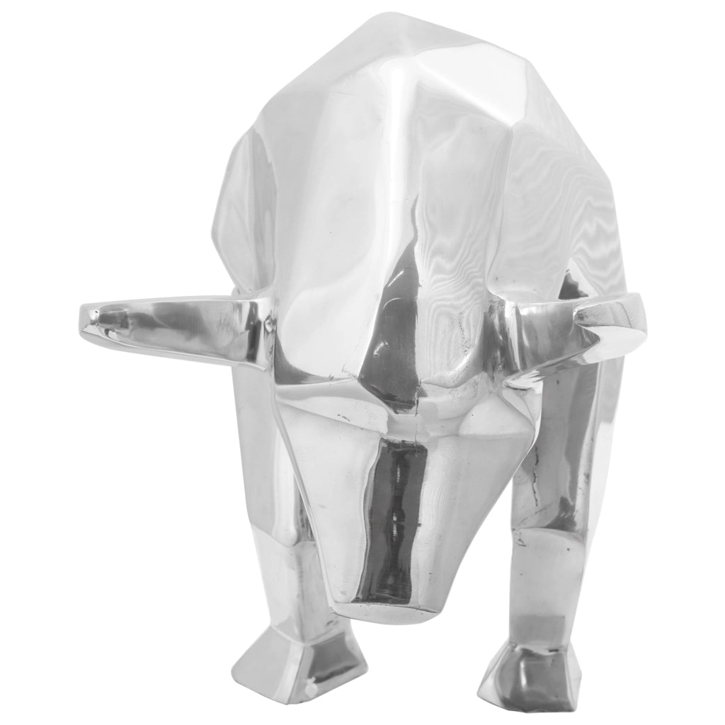 Scultura di toro  Argento 74x23x39 cm Alluminio