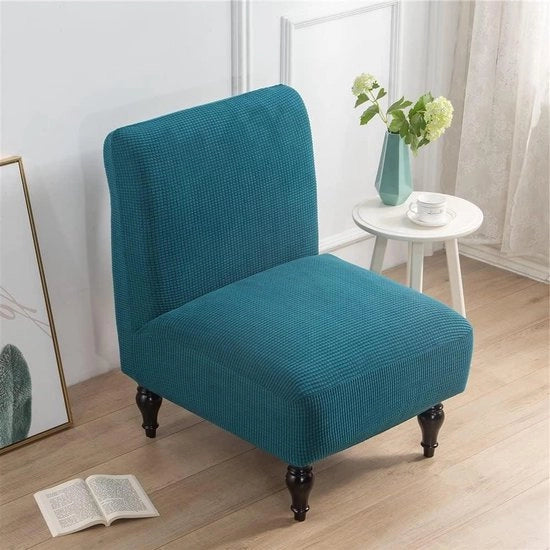 Fauteuil senza braccioli - Jacquard in suède - Rimovibile e lavabile - Protezioni per divano estensibili - Hotel, caffè, soggiorno - Blauer See - Grigio/bianco.