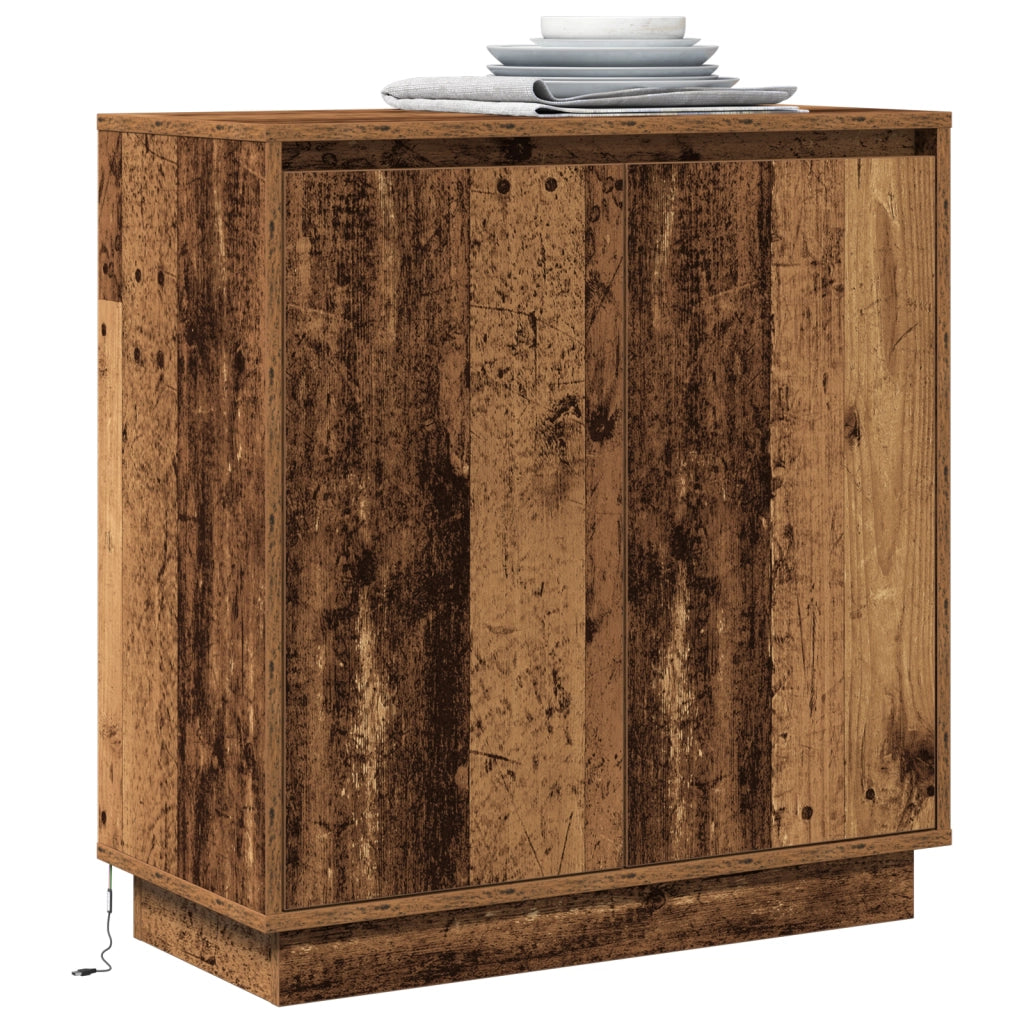 Mobile con LED in legno antico 71x34,5x75 cm in legno ingegnerizzato