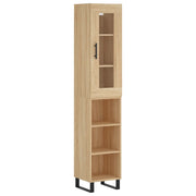 Buffet credenza cassettiera armadio mobile contenitore organizer cucina soggiorno salotto rovere Sonoma alto 34,5 x 34 x 180 cm legno ingegnerizzato marrone 02_0033964
