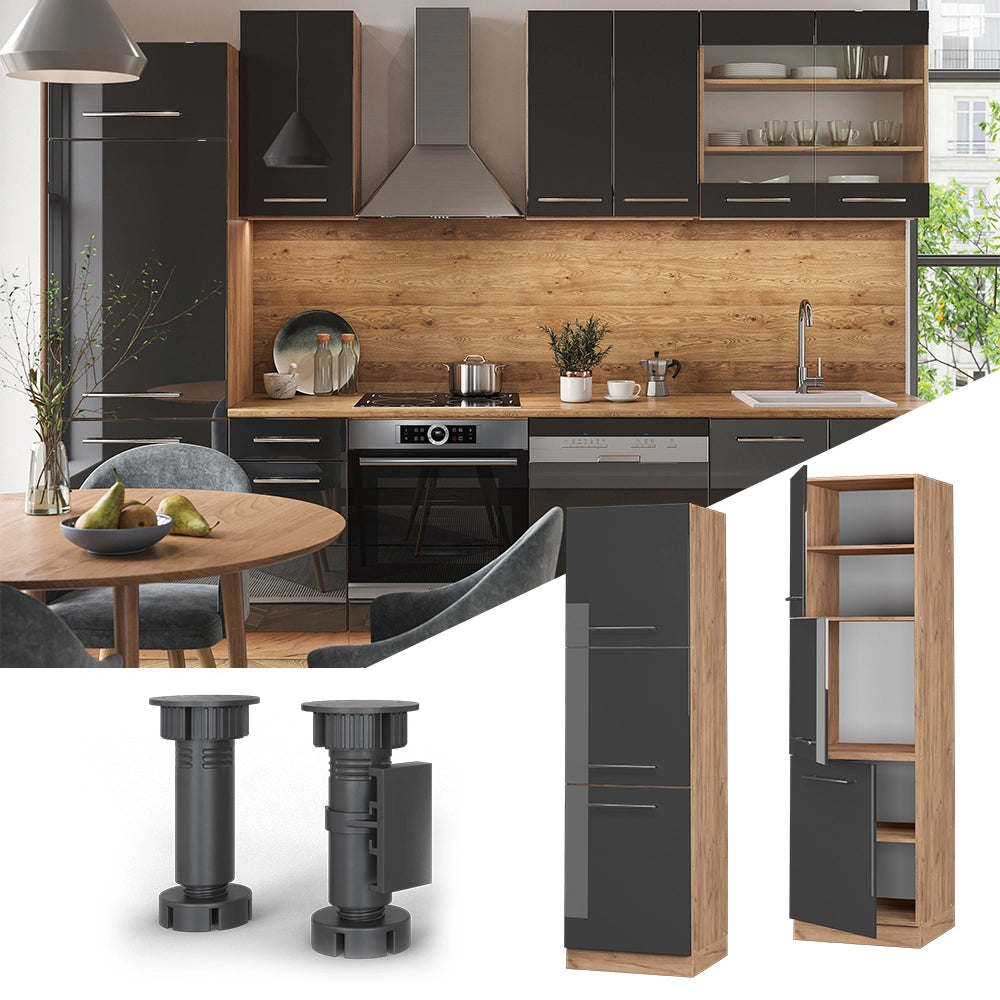 Vicco Mobile per forno da incasso Antracite lucido 60 cm