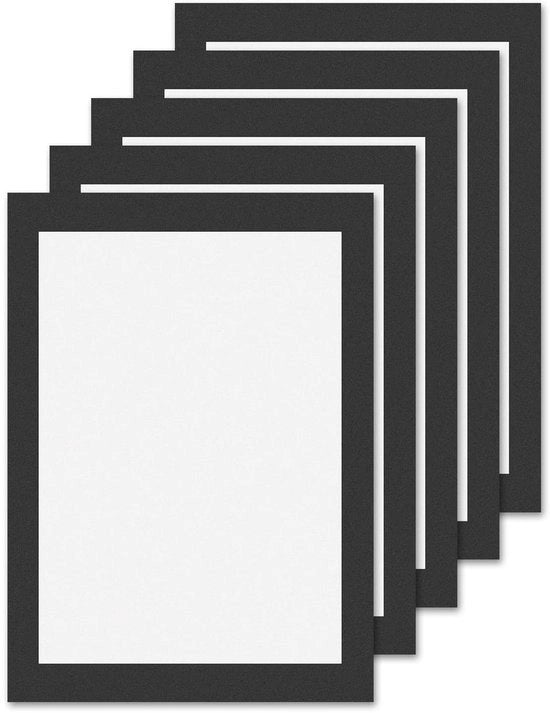 Quadro di esposizione A5 - 5 parti - Magnetico - Autoadesivo - PVC - Dimensioni esterne 23,8 x 17,8 cm - Quadro di esposizione