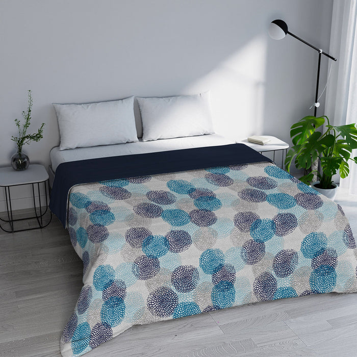 Trapuntino Estivo Matrimoniale in Microfibra 100 gr con Stampa Soffioni Blu Basic