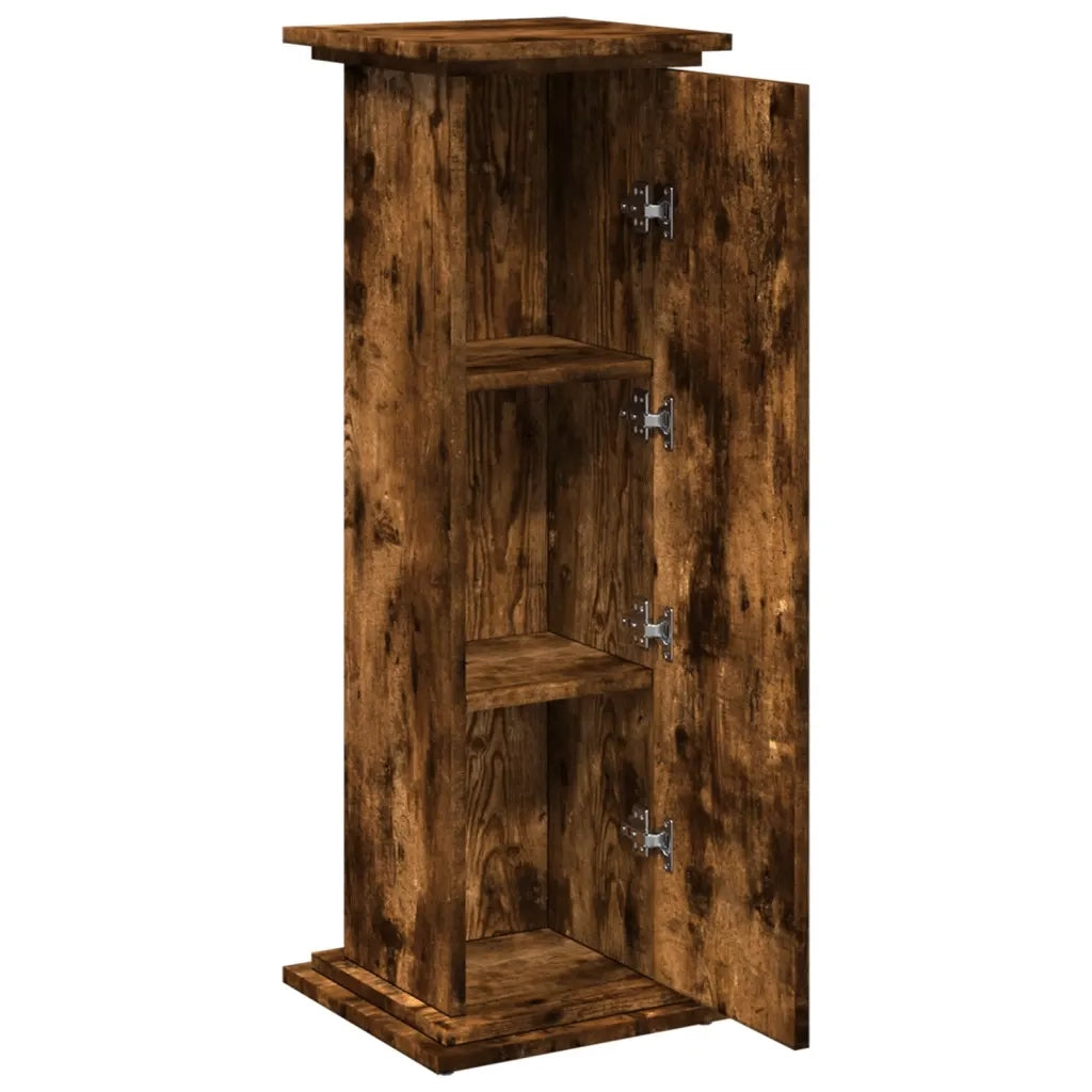 vidaXL Espositore con Portaoggetti Rovere Fumo 31x30x90cm Truciolato