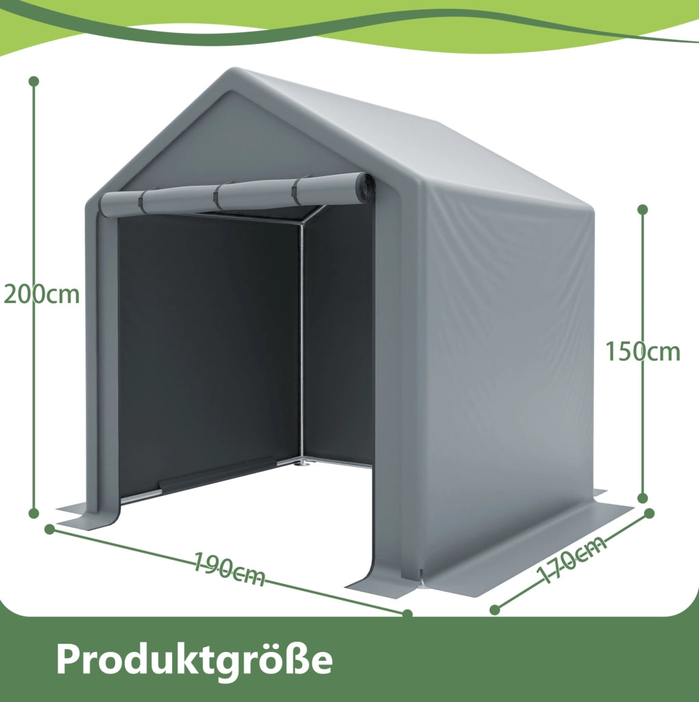 Tenda garage da esterno 190x170x200 cm grigio scuro