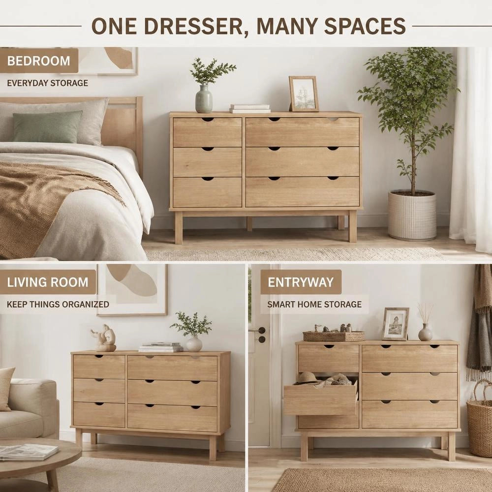 OTTA Drawer Unit 111x43x73.5 Cm Solid Pine Wood