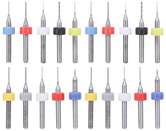 20 Set di Microbori a Mano con Bocchetta Fissa da 0.1mm a 1mm per Stampi, Pietra, Gioielli, Gravure CNC
