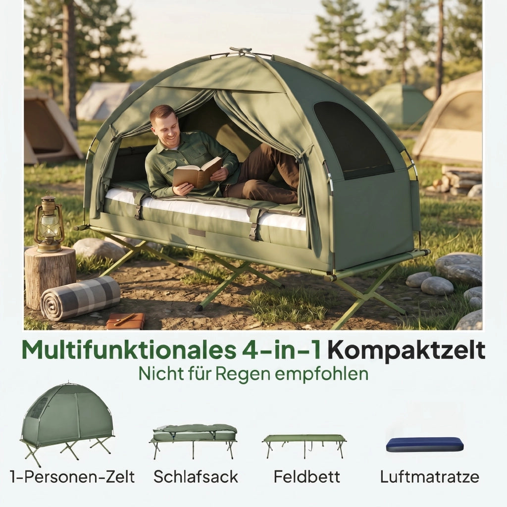 Letto da campo con materasso ¨C zephmum ¨C verde scuro