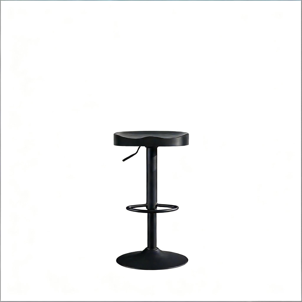 SGABELLO BAR girevole e regolabile 41,5x31,5x60-81 cm legno massello e metallo nero