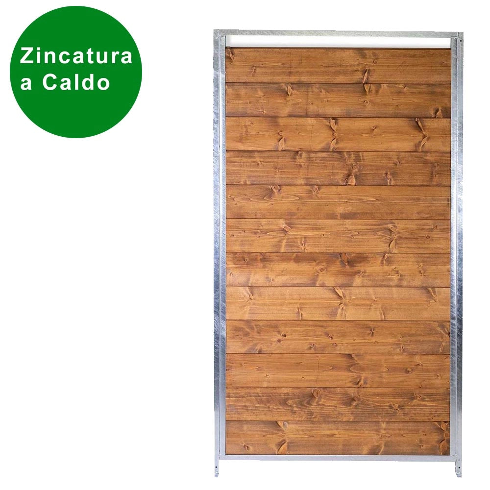 Recinto per cani 3x2 metri zincatura a caldo con copertura retro & 1 metro laterale in legno
