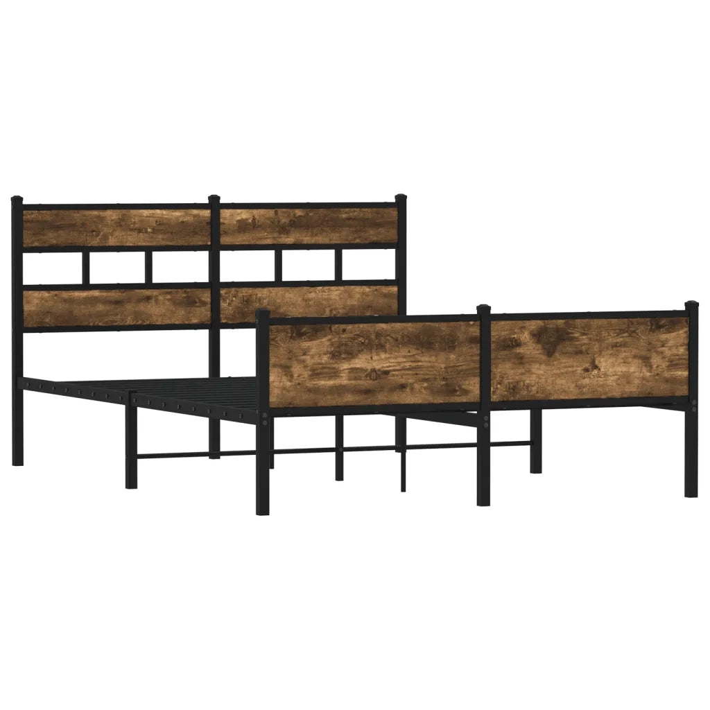 vidaXL Giroletto senza Materasso Rovere Fumo 137x190 cm in Truciolato